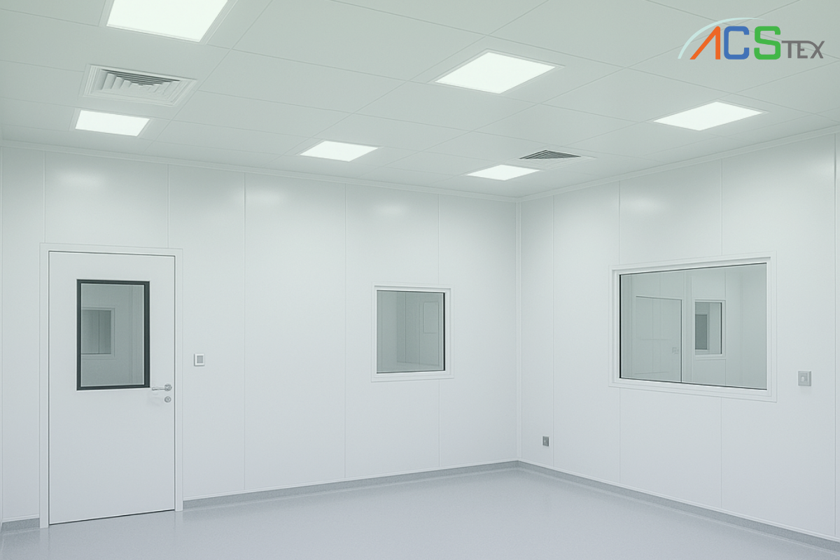 "ห้องคลีนรูมมาตรฐาน ควบคุมฝุ่น แรงดัน อุณหภูมิ และความชื้นได้อย่างแม่นยำ"