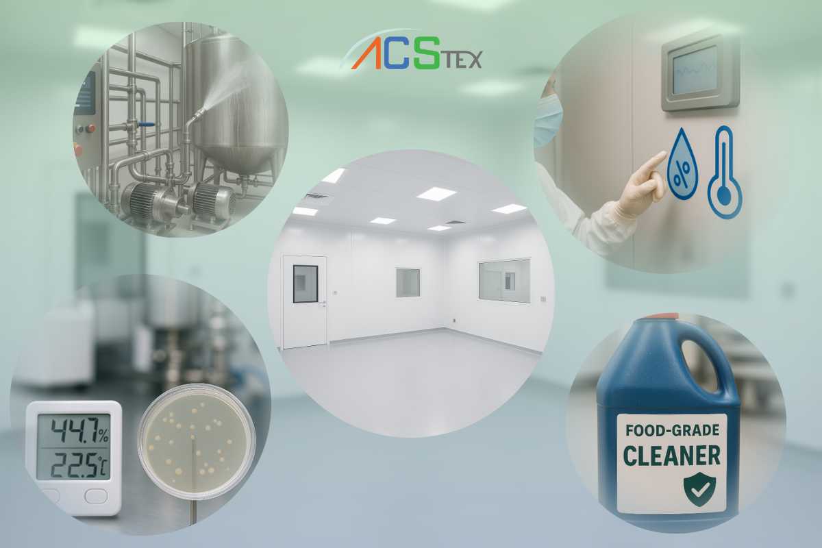 "ระบบสนับสนุนห้องคลีนรูมตามมาตรฐาน HACCP และ GMP ในโรงงานอุตสาหกรรมอาหาร/ยา"