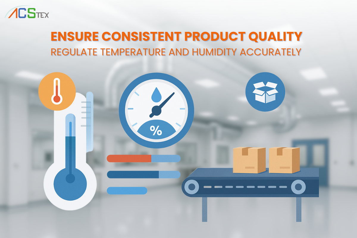 "ระบบควบคุมอุณหภูมิและความชื้นในโรงงานเพื่อคงคุณภาพสินค้า"